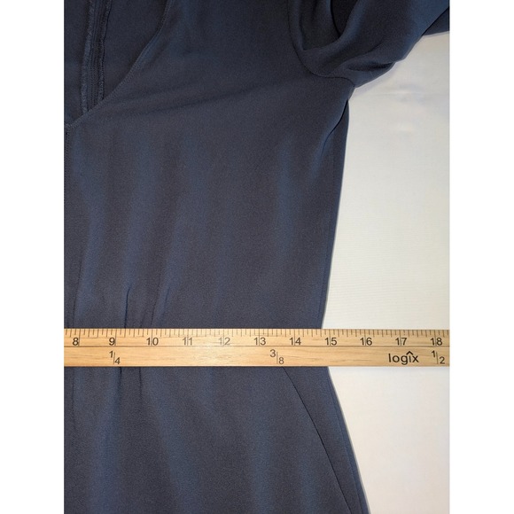 Wilfred Dress Size Small Slate Blue Long Sleeve Mini Pockets Lined Elastic Waist - Picture 7 of 8